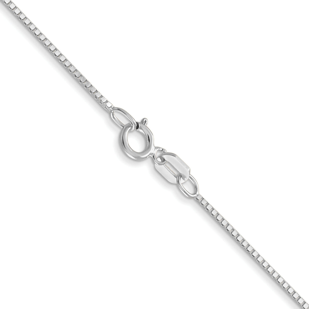 14k White Gold .7mm Box with Spring Ring Clasp Chain-WLB050-16