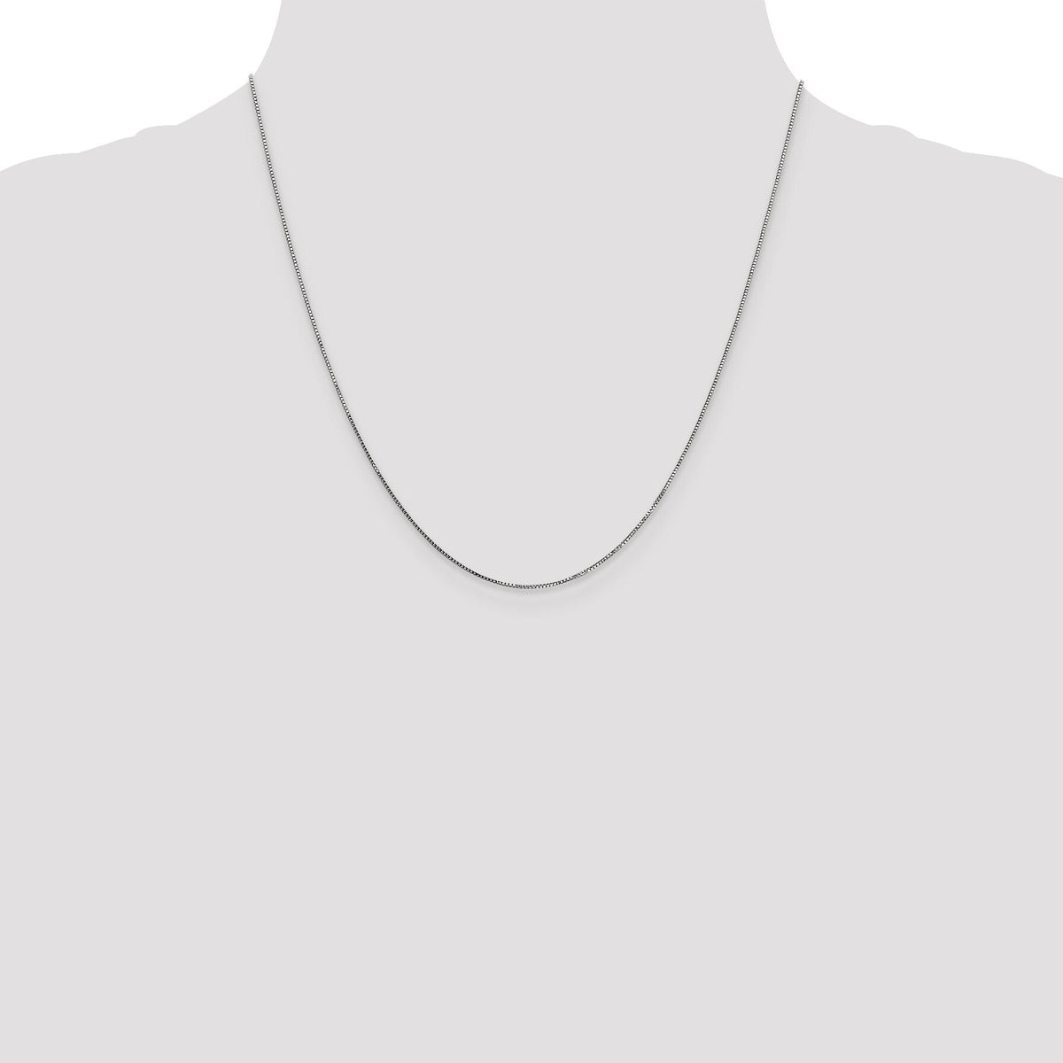 14k White Gold .7mm Box with Spring Ring Clasp Chain-WLB050-20