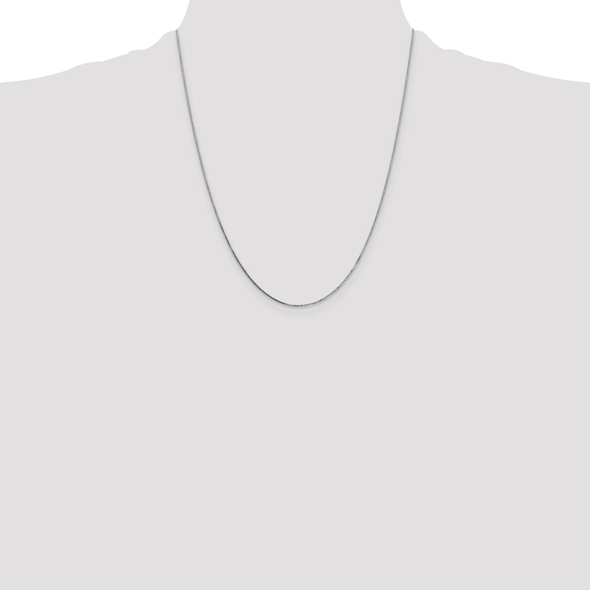 14k White Gold .7mm Box with Spring Ring Clasp Chain-WLB050-22