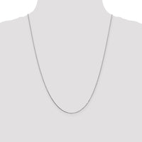 14k White Gold .7mm Box with Spring Ring Clasp Chain-WLB050-24