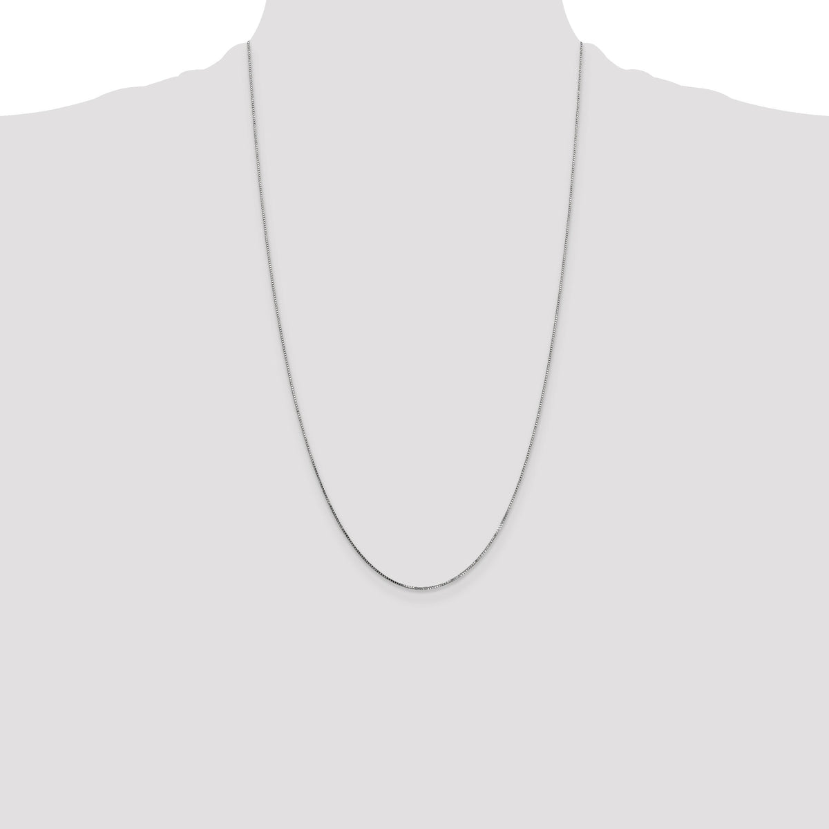 14k White Gold .7mm Box with Spring Ring Clasp Chain-WLB050-26