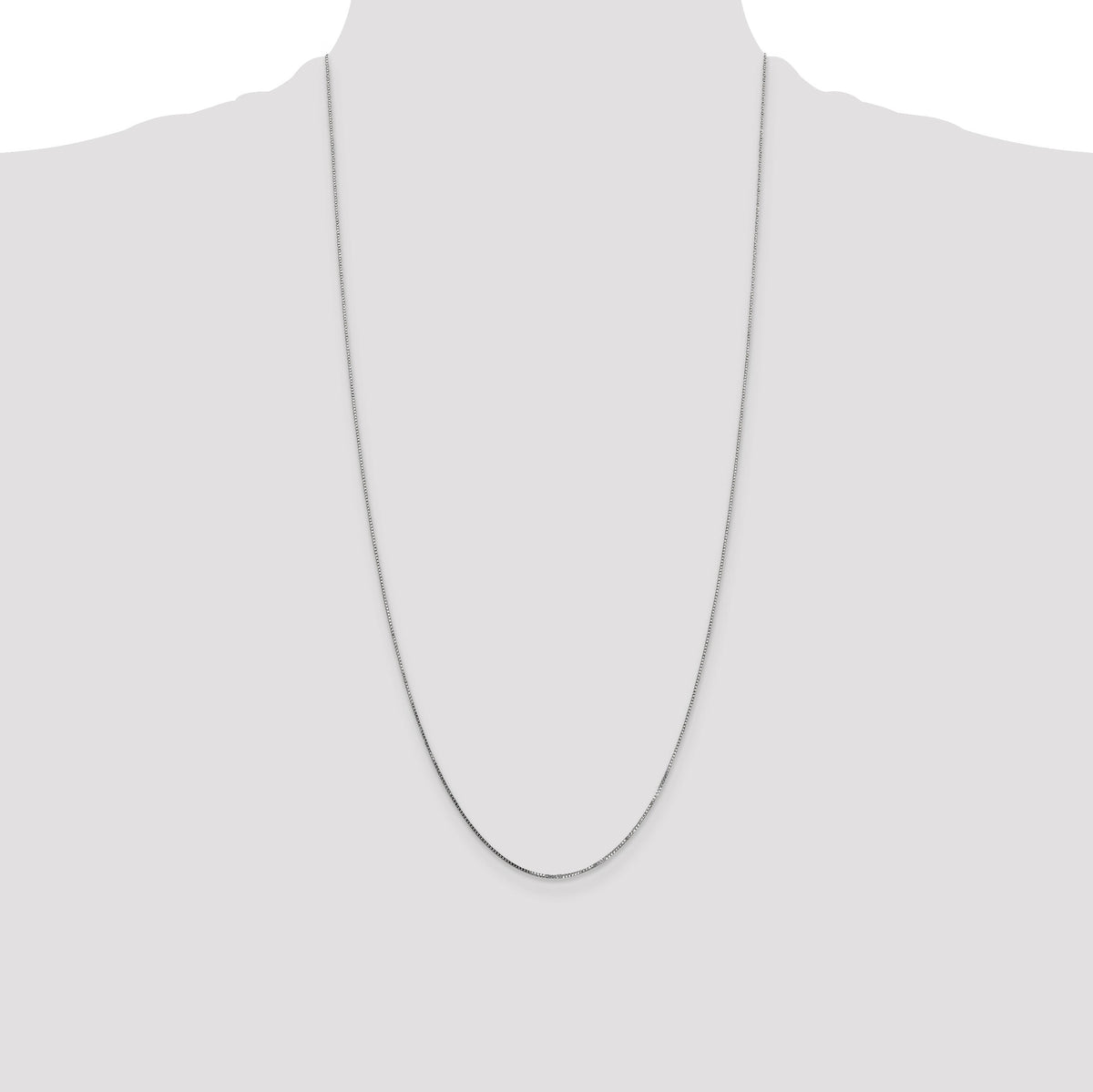 14k White Gold .7mm Box with Spring Ring Clasp Chain-WLB050-28