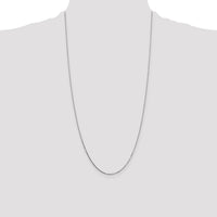 14k White Gold .7mm Box with Spring Ring Clasp Chain-WLB050-28