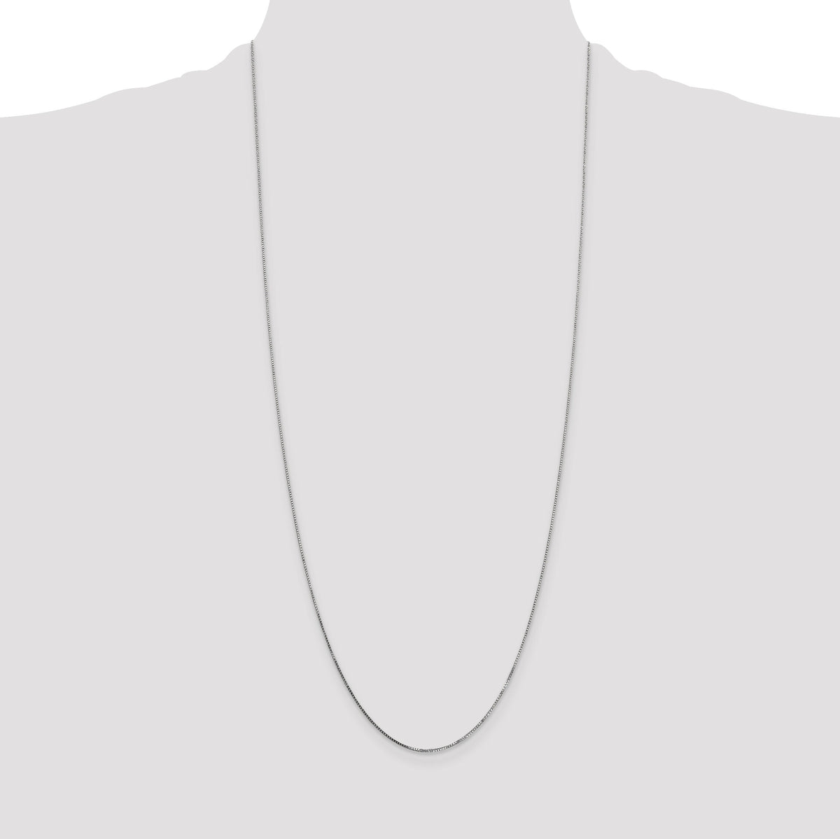 14k White Gold .7mm Box with Spring Ring Clasp Chain-WLB050-30
