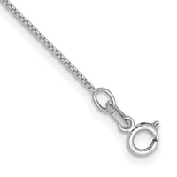 14k White Gold .7mm Box with Spring Ring Clasp Chain Anklet-WLB050-10