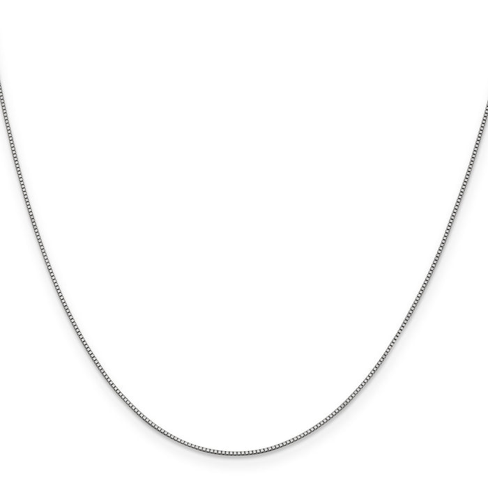 14k White Gold .7mm Box with Lobster Clasp Chain-WLB050L-16