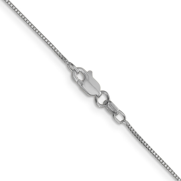 14k White Gold .7mm Box with Lobster Clasp Chain-WLB050L-30