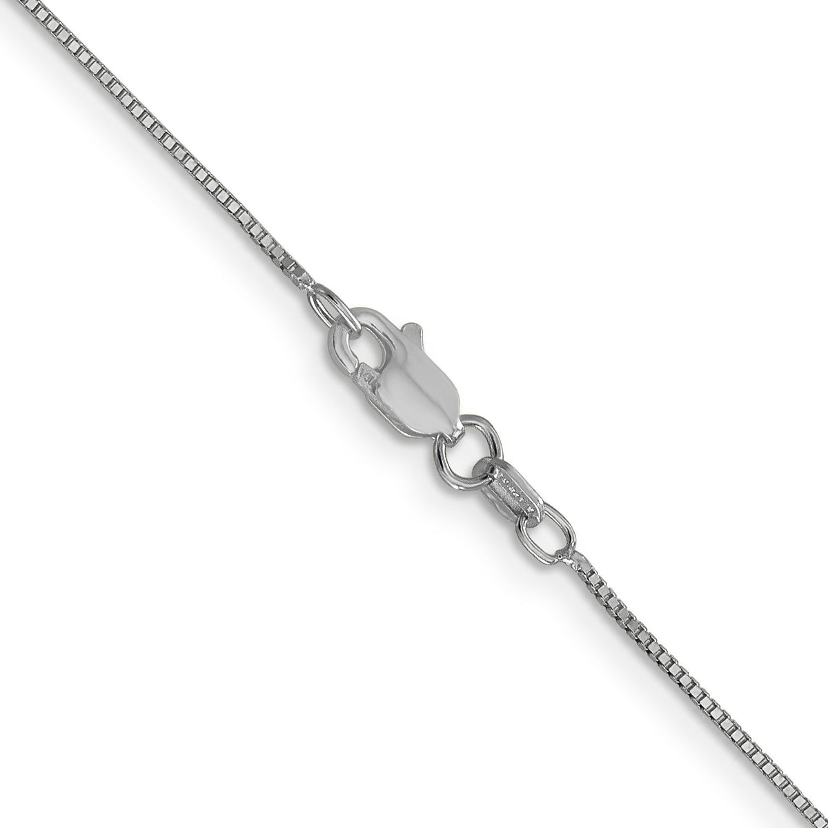 14k White Gold .7mm Box with Lobster Clasp Chain-WLB050L-26