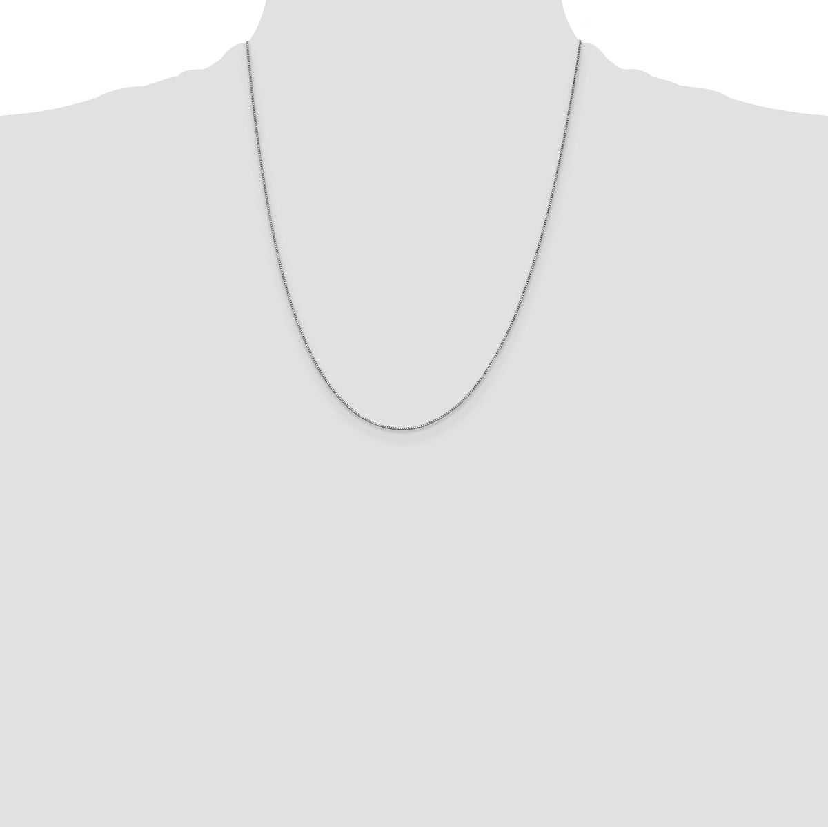 14k White Gold .7mm Box with Lobster Clasp Chain-WLB050L-22