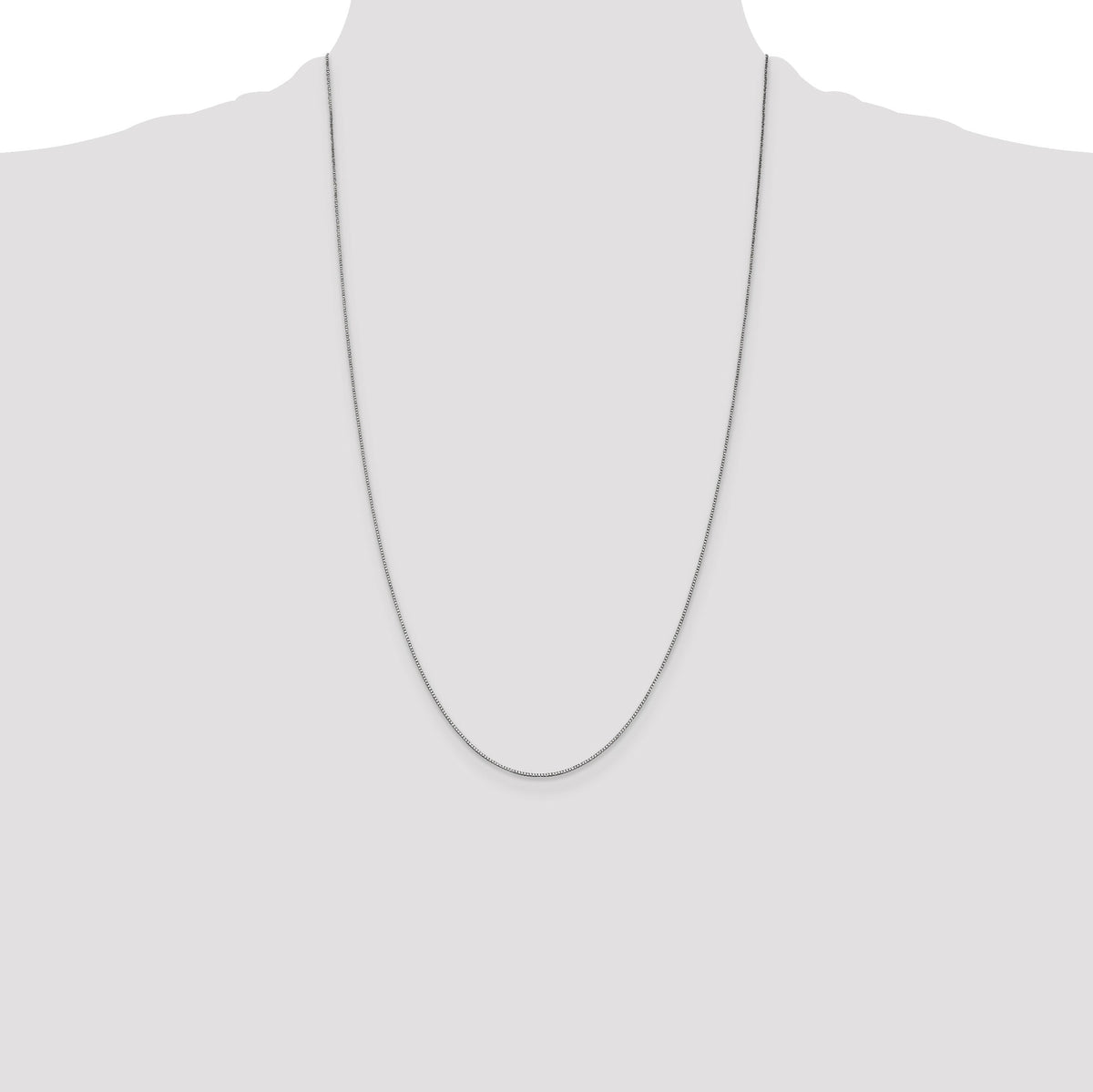 14k White Gold .7mm Box with Lobster Clasp Chain-WLB050L-26