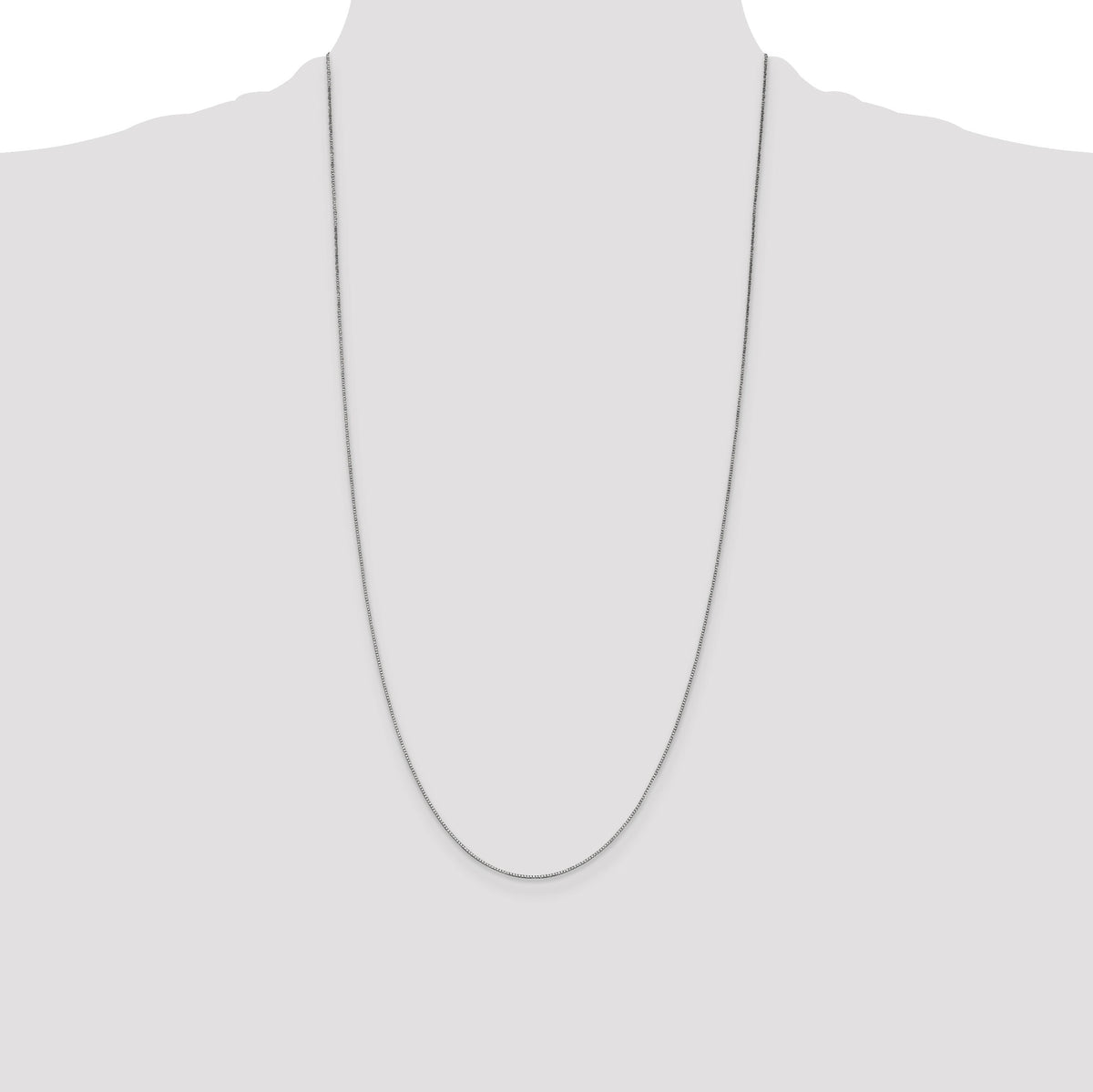 14k White Gold .7mm Box with Lobster Clasp Chain-WLB050L-28