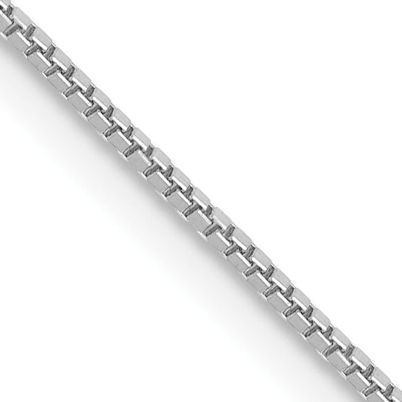 14k White Gold .7mm Box with Spring Ring Clasp Chain-WLB050-28
