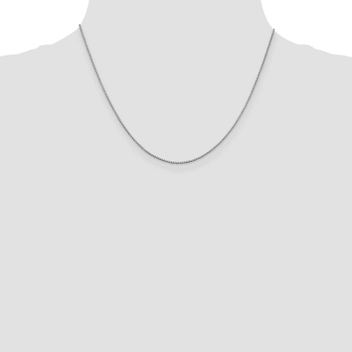 14k White Gold .95mm Box Chain-WLB095-18