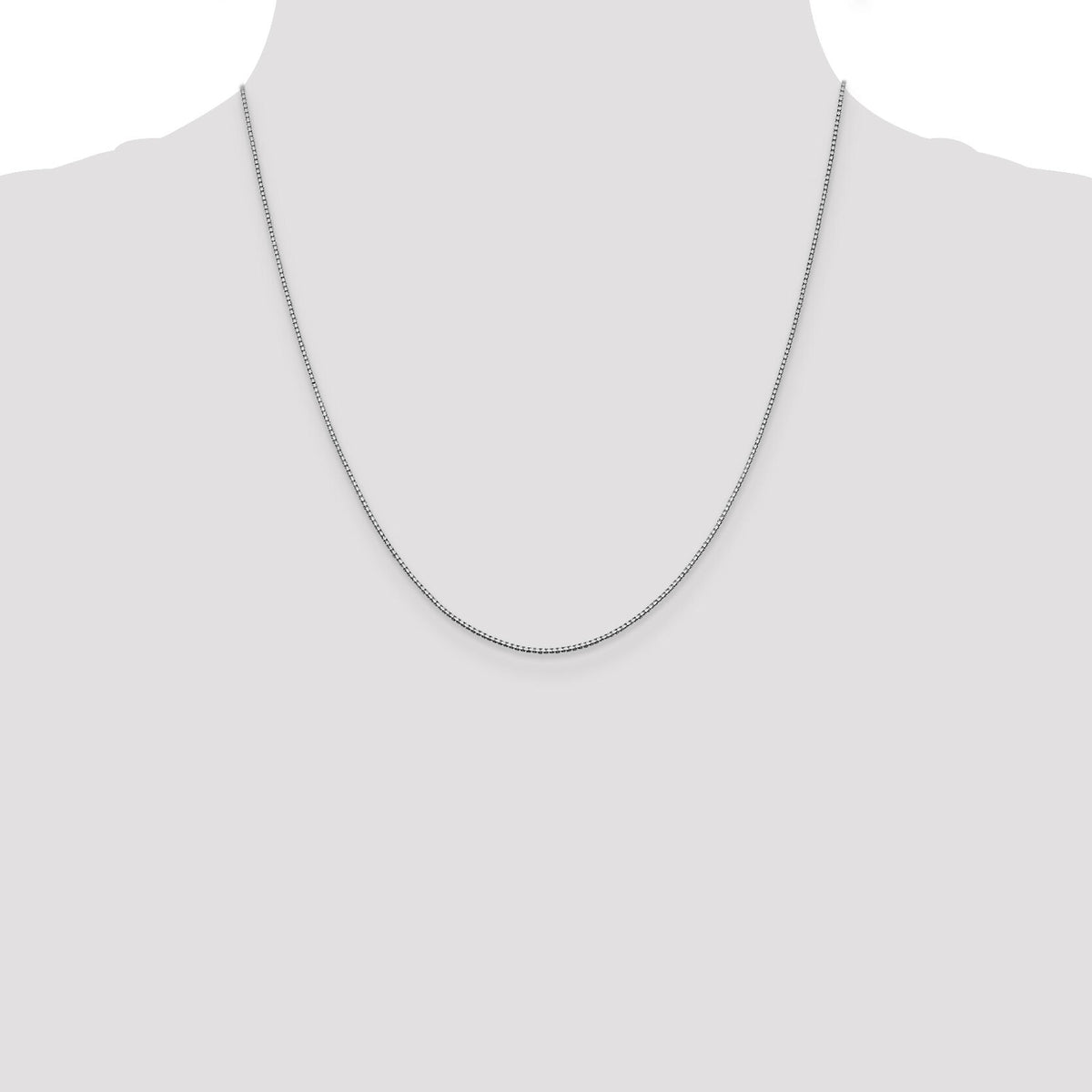 14k White Gold .95mm Box Chain-WLB095-20