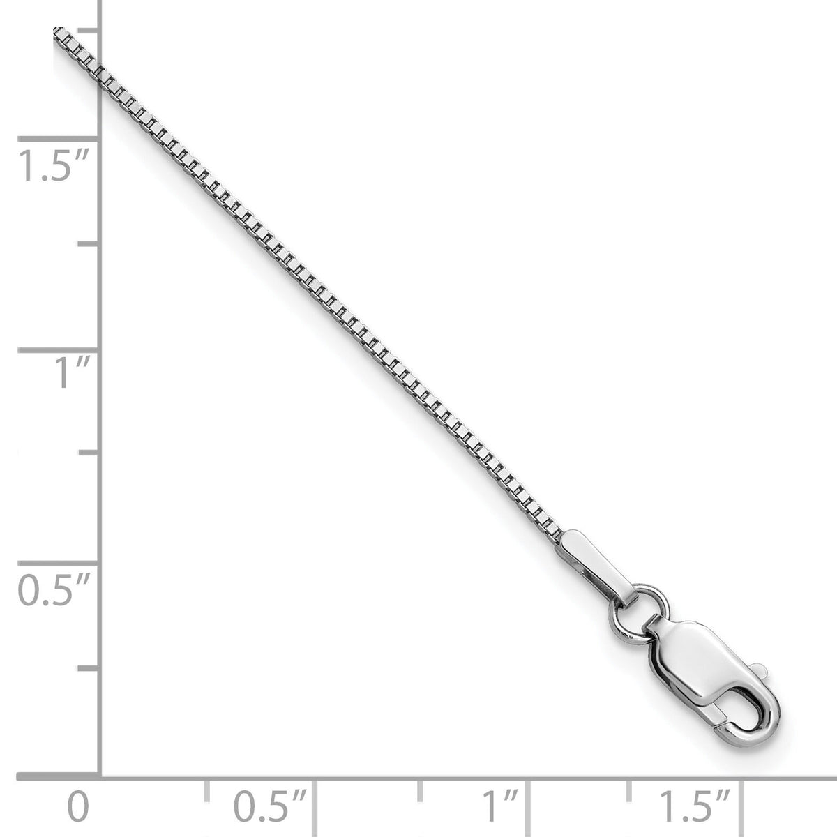 14k White Gold .95mm Box Chain-WLB095-8