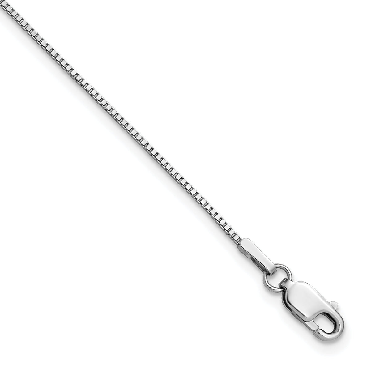 14k White Gold .95mm Box Chain-WLB095-7