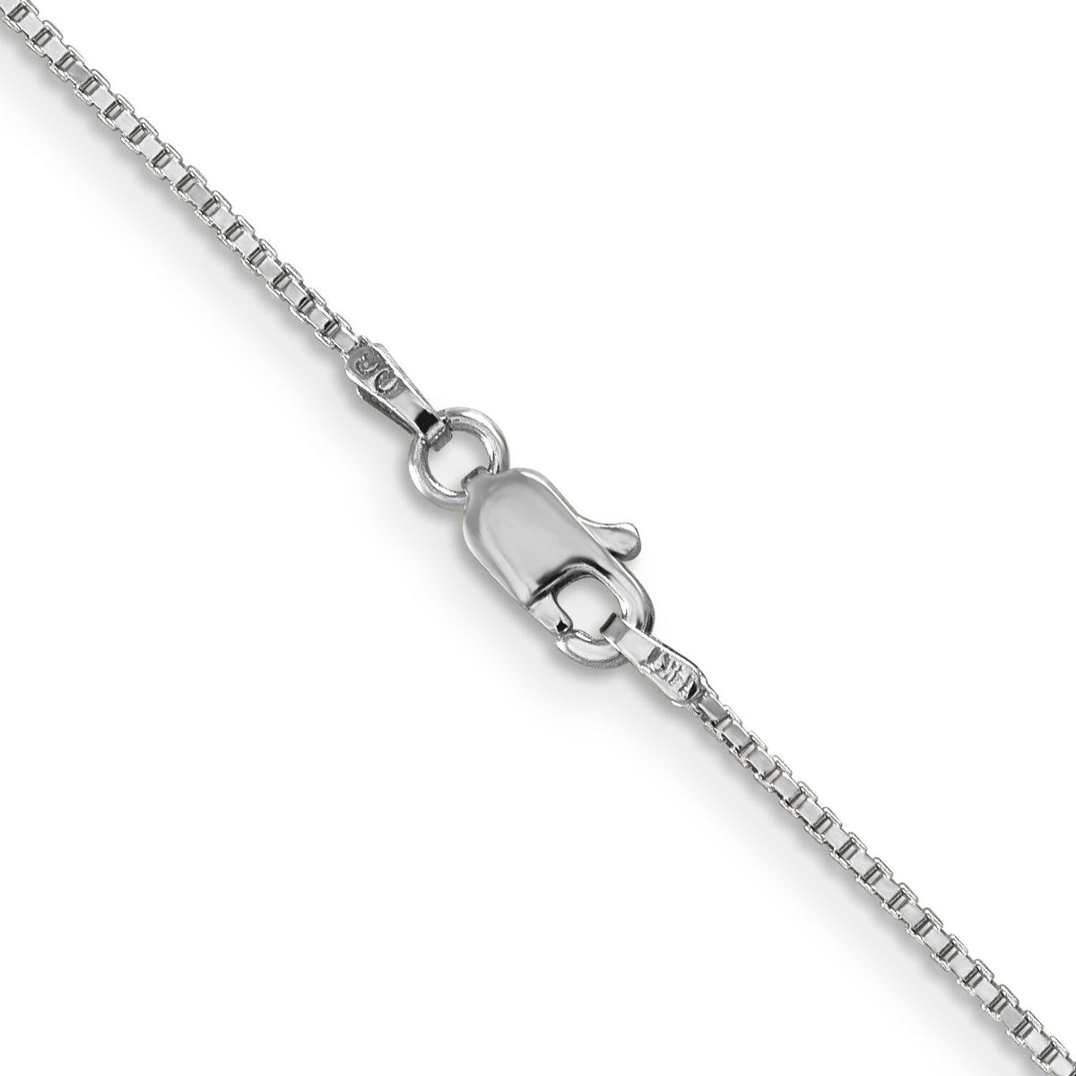 14k White Gold 1mm Box Chain-WLB100-20