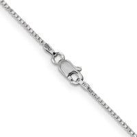 14k White Gold 1mm Box with Lobster Clasp Chain-WLB100-18
