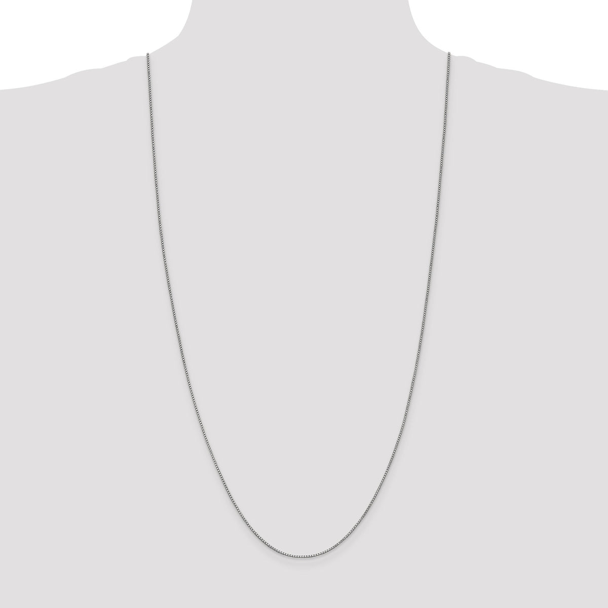 14k White Gold 1mm Box Chain-WLB100-30