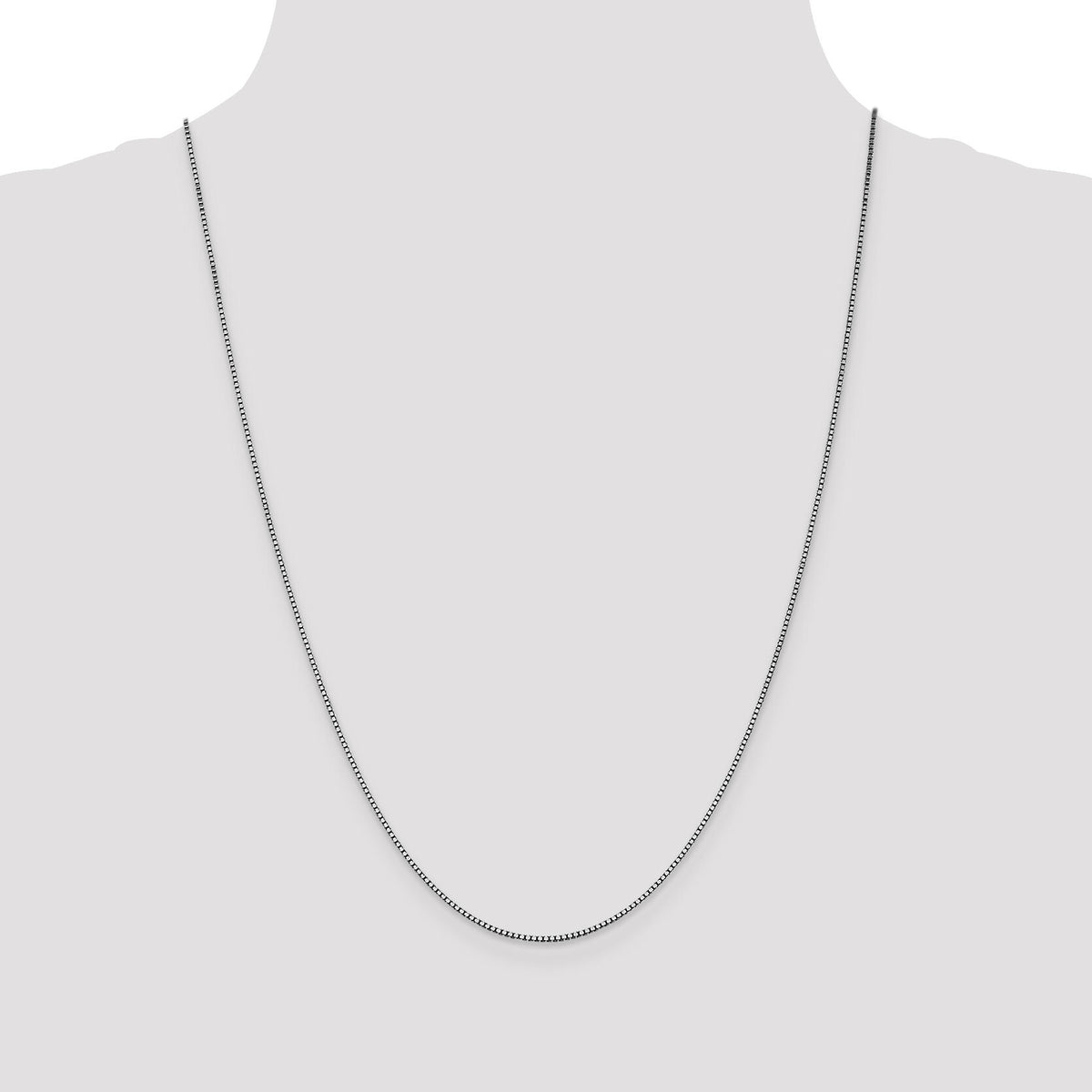 14k White Gold 1.05mm Box Chain-WLB105-24