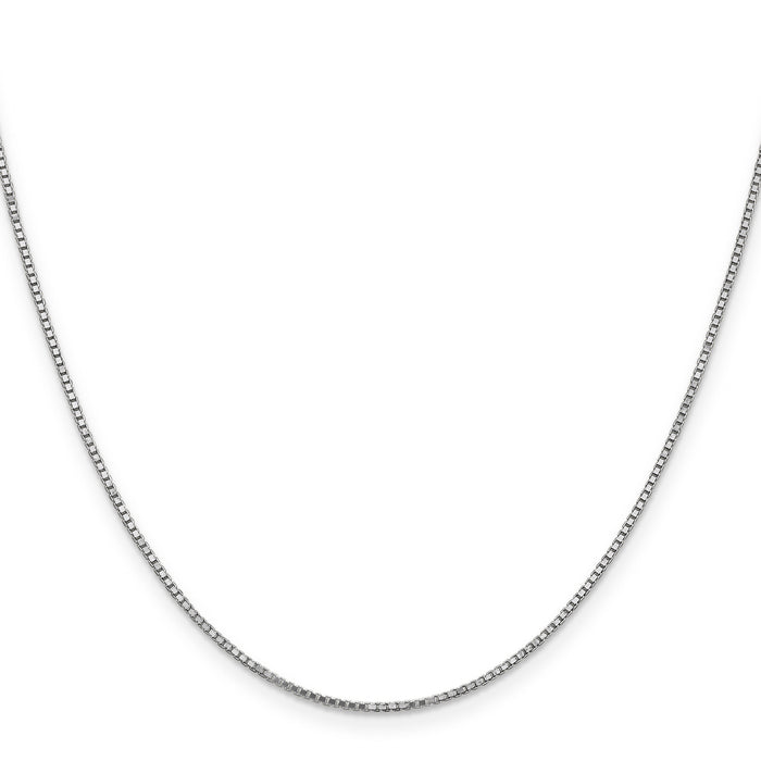 14k White Gold 1.1mm Box Chain-WLB110-24