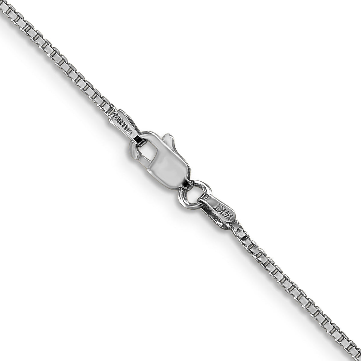 14k White Gold 1.1mm Box Chain-WLB110-24
