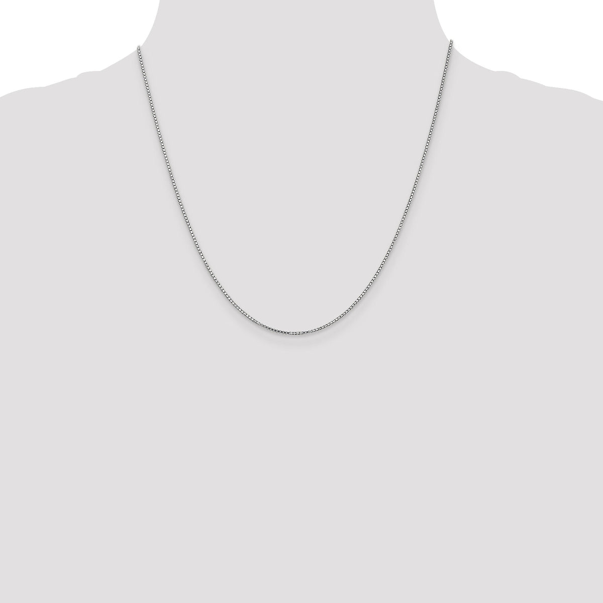14k White Gold 1.1mm Box Chain-WLB110-20