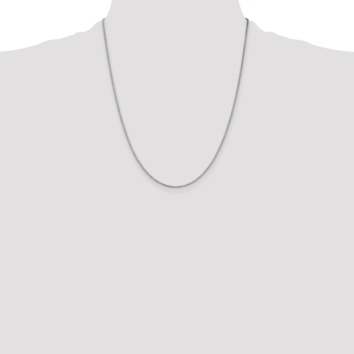 14k White Gold 1.1mm Box Chain-WLB110-22