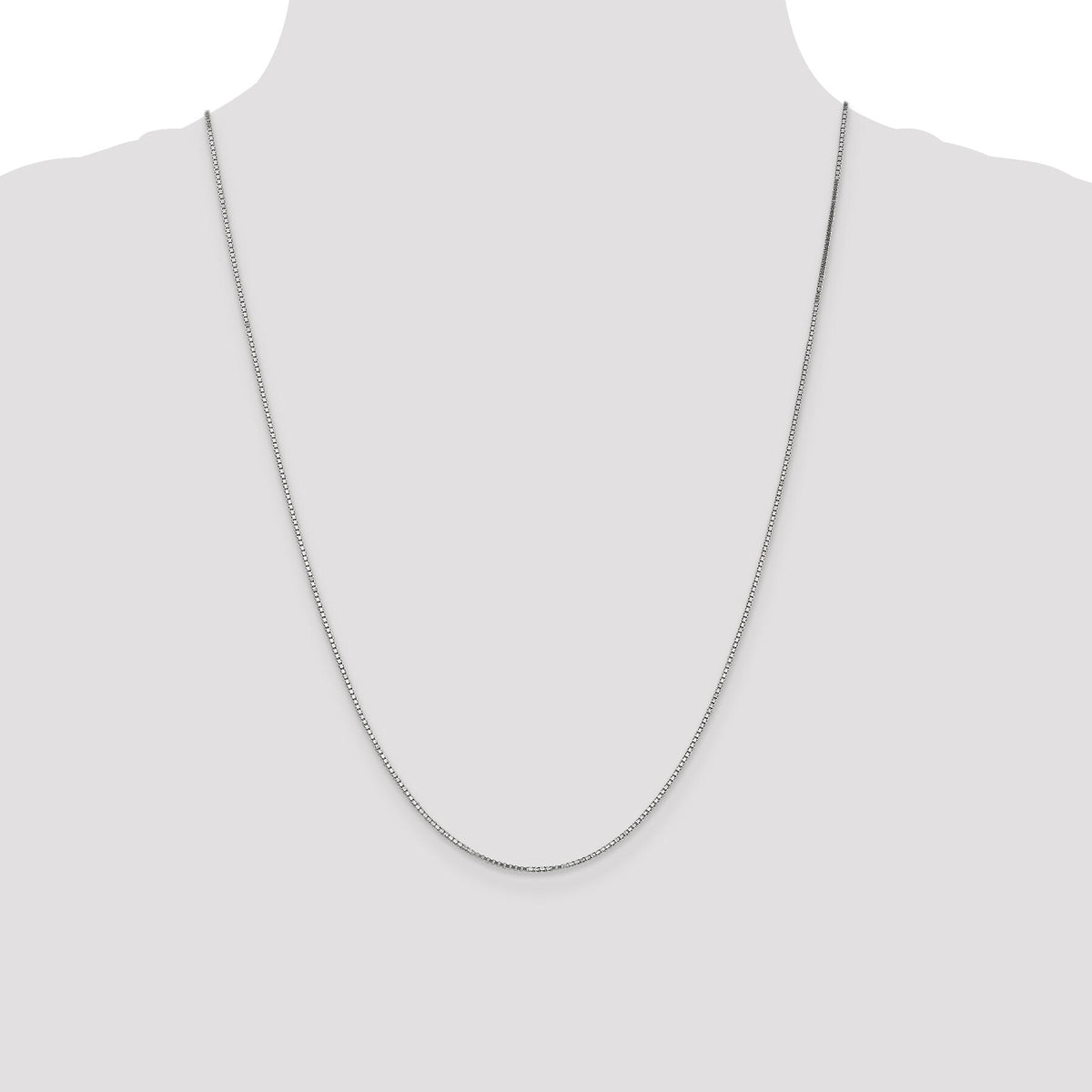 14k White Gold 1.1mm Box Chain-WLB110-24
