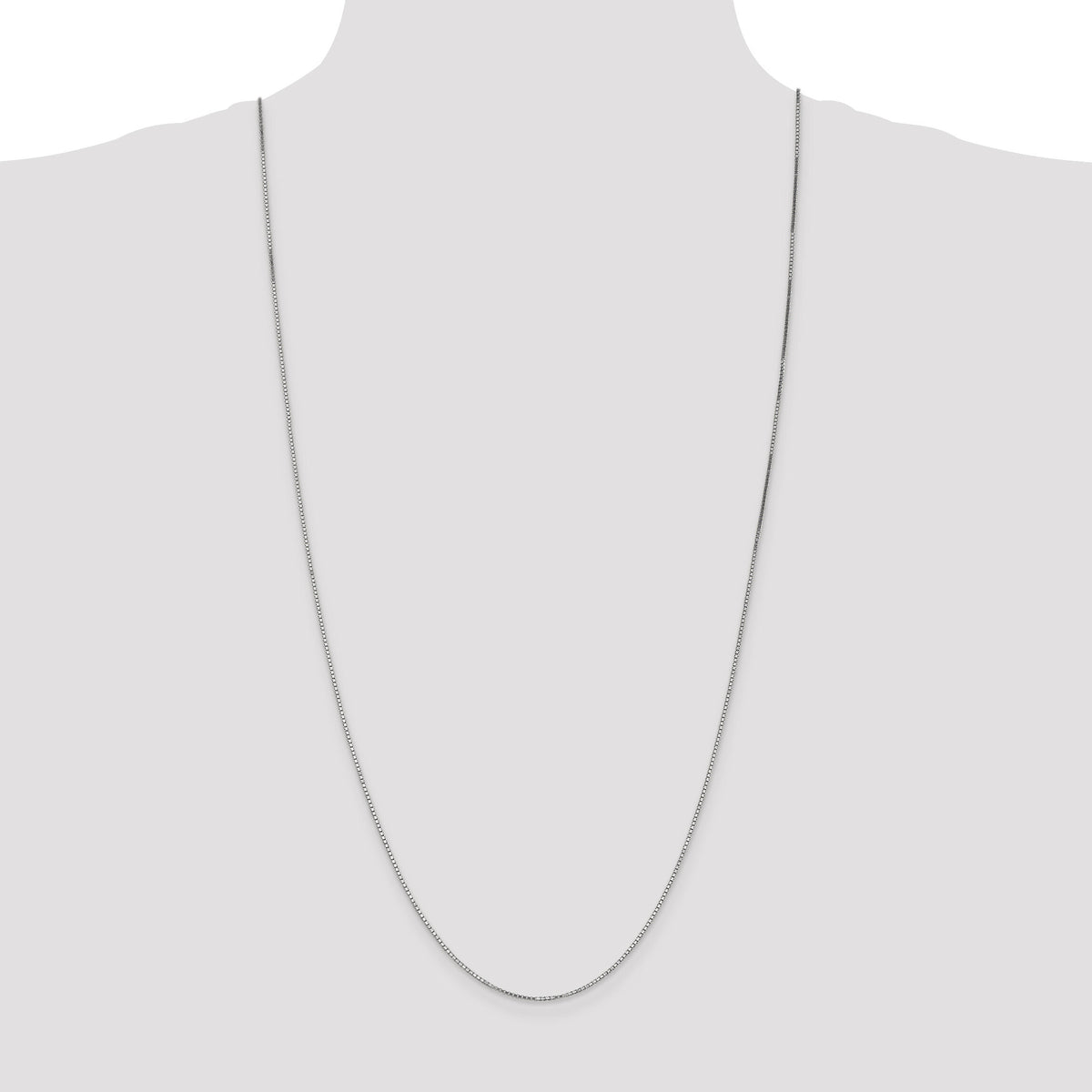 14k White Gold 1.1mm Box Chain-WLB110-30