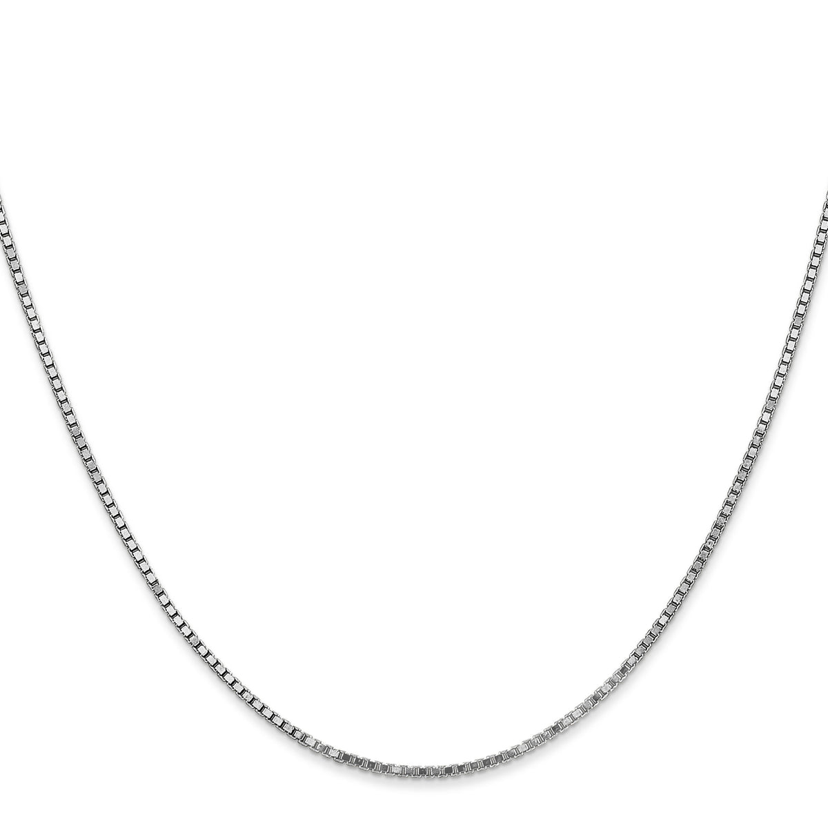 14k White Gold 1.3mm Box Chain-WLB125-24