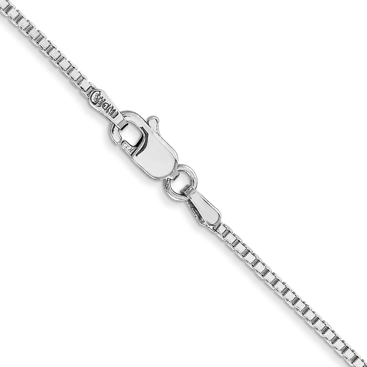 14k White Gold 1.3mm Box Chain-WLB125-26