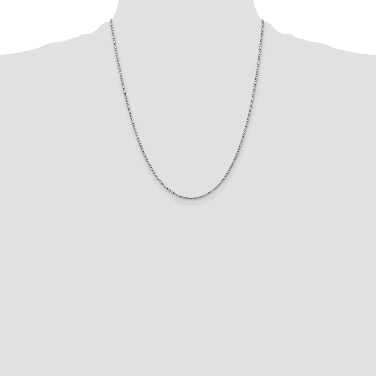 14k White Gold 1.3mm Box Chain-WLB125-22