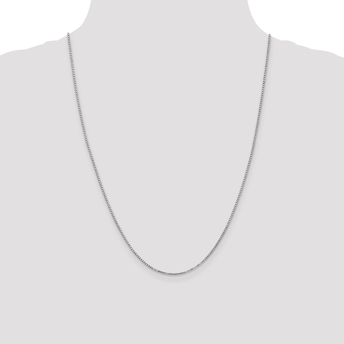 14k White Gold 1.3mm Box Chain-WLB125-24