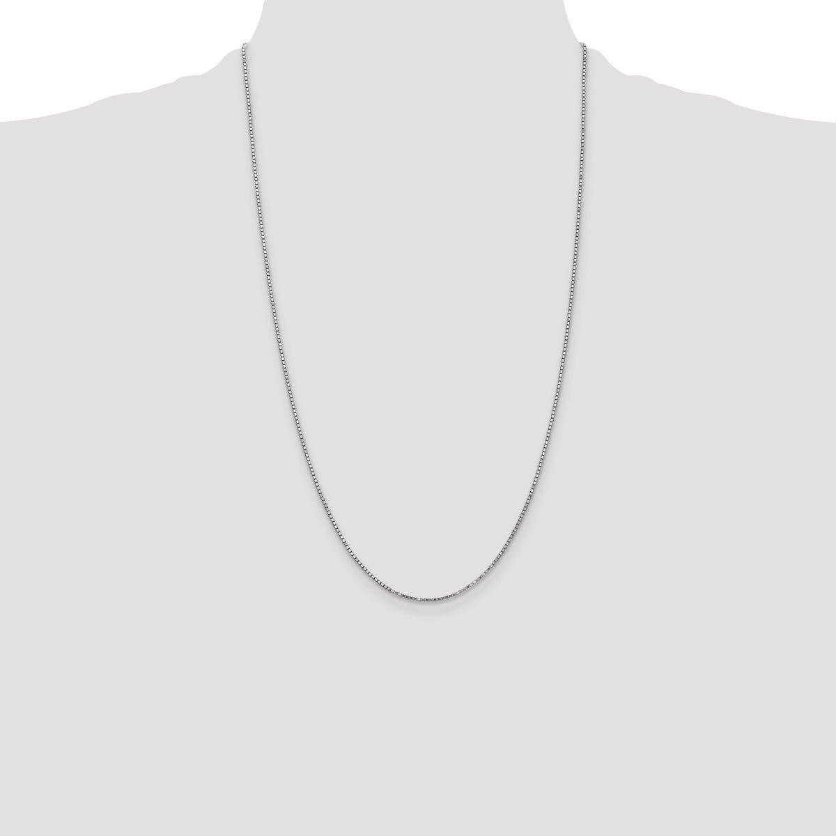 14k White Gold 1.3mm Box Chain-WLB125-26