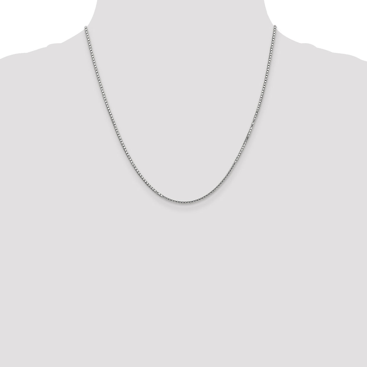 14k White Gold 1.5mm Box Chain-WLB150-20