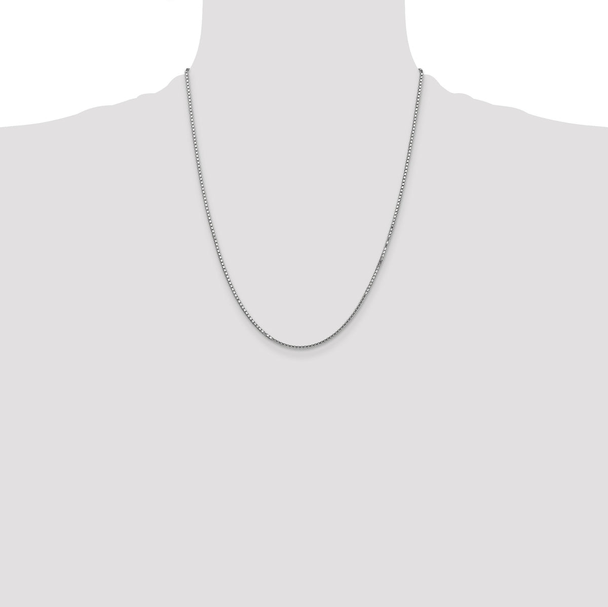 14k White Gold 1.5mm Box Chain-WLB150-22