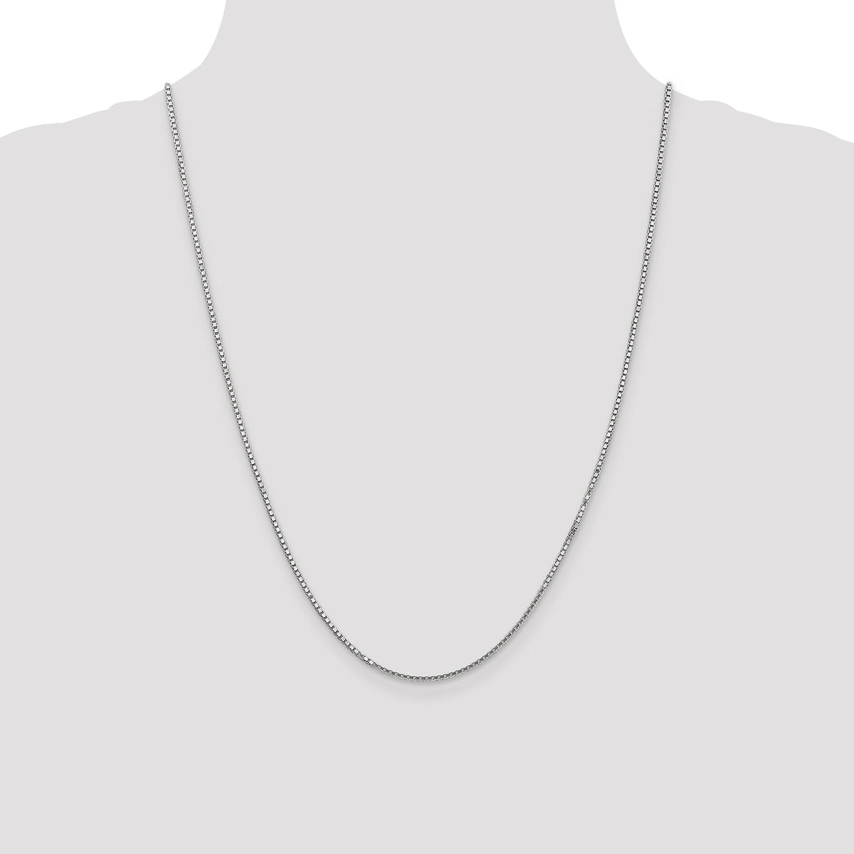 14k White Gold 1.5mm Box Chain-WLB150-24