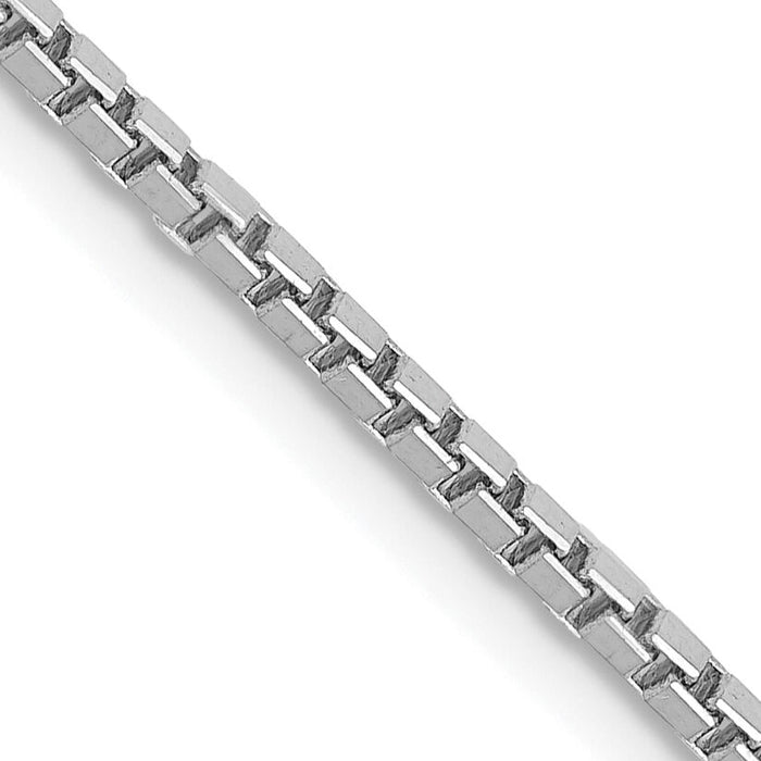 14k White Gold 1.5mm Box Chain-WLB150-28