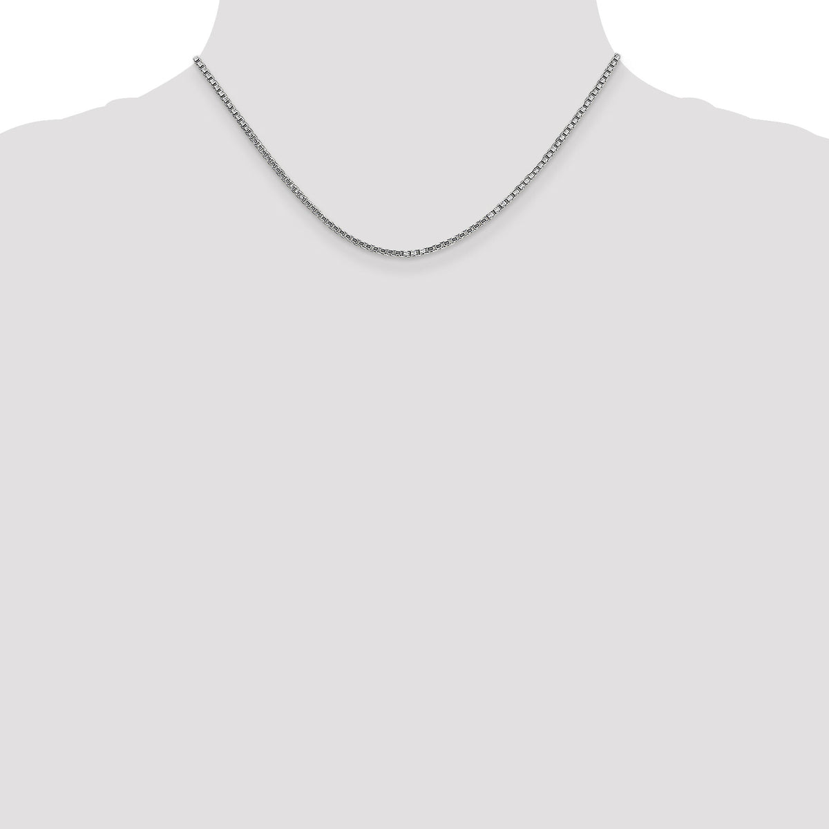 14k White Gold 1.9mm Box Chain-WLB200-16