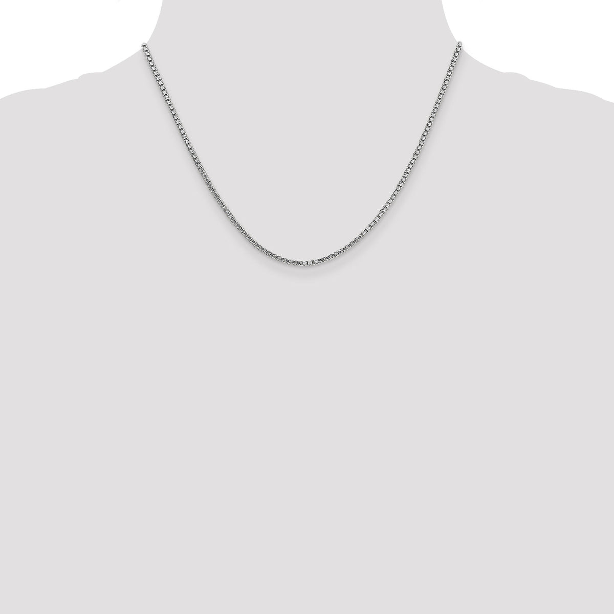 14k White Gold 1.9mm Box Chain-WLB200-18