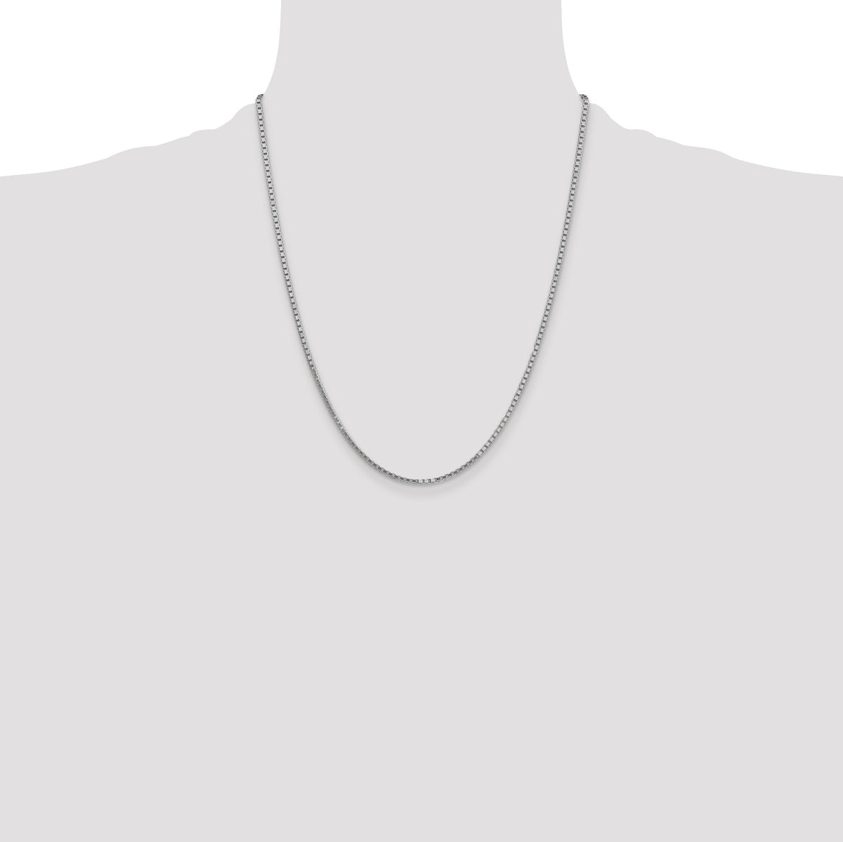 14k White Gold 1.9mm Box Chain-WLB200-22