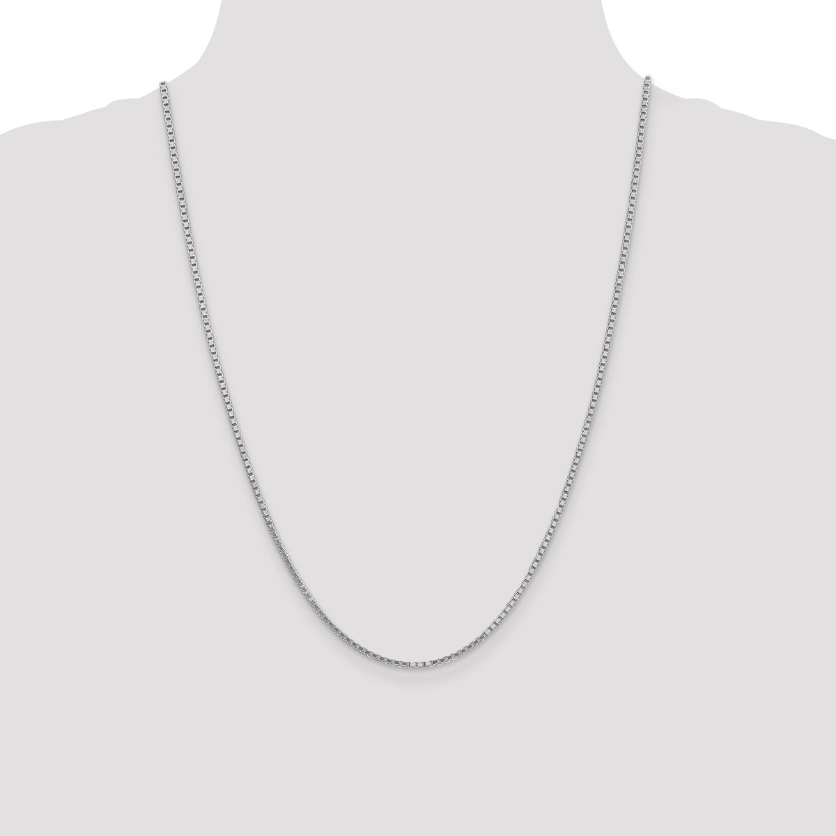 14k White Gold 1.9mm Box Chain-WLB200-24