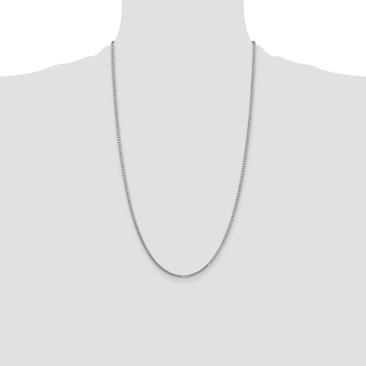 14k White Gold 1.9mm Box Chain-WLB200-26