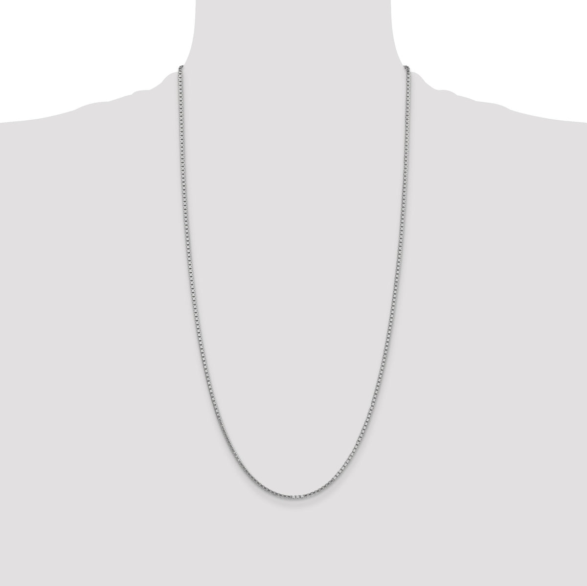 14k White Gold 1.9mm Box Chain-WLB200-28