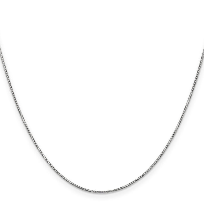 14k White Gold .9mm Box with Spring Ring Clasp Chain-WLBS-30
