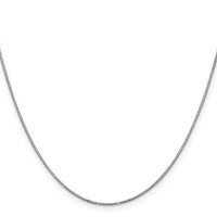 14k White Gold .9mm Box with Spring Ring Clasp Chain-WLBS-16