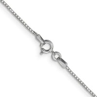 14k White Gold .9mm Box with Spring Ring Clasp Chain-WLBS-24