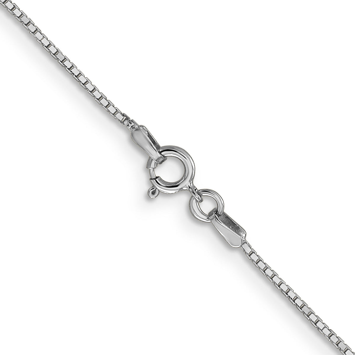 14k White Gold .9mm Box with Spring Ring Clasp Chain-WLBS-30