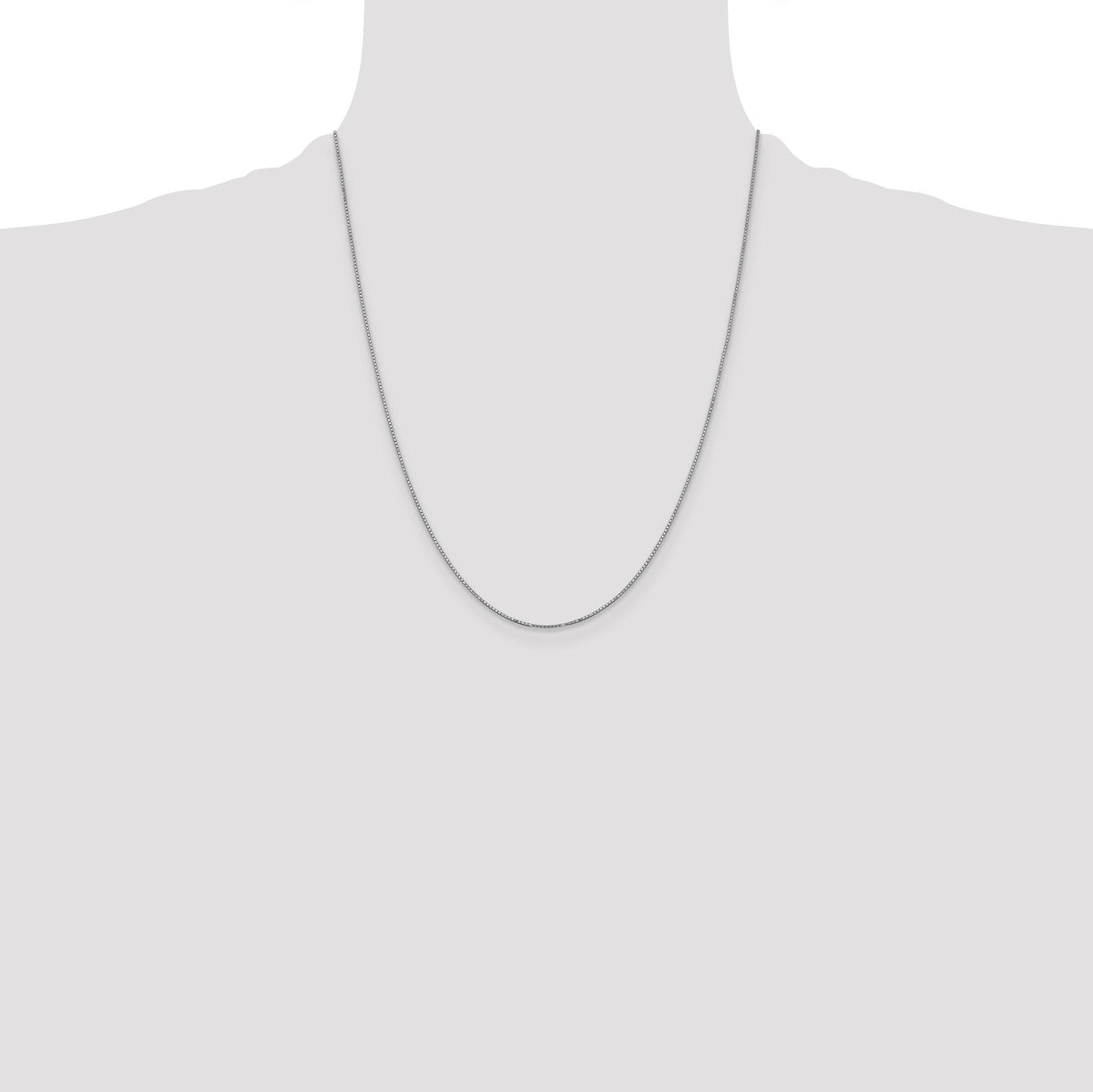 14k White Gold .9mm Box with Spring Ring Clasp Chain-WLBS-22